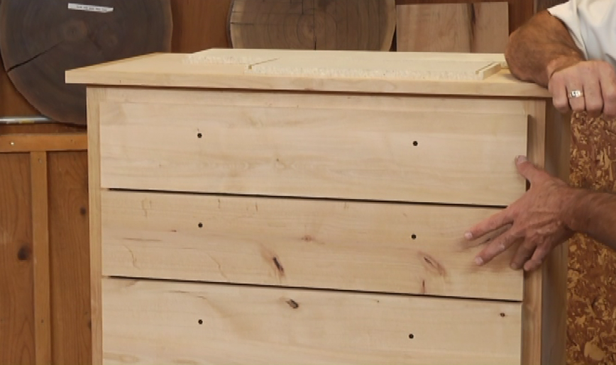 Wooden dresser with drawers
