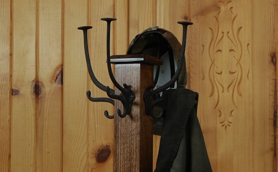 Wooden coat rack