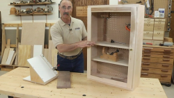 Wooden tool display cabinet