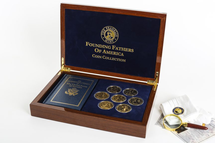 Coin Collection in a wooden box