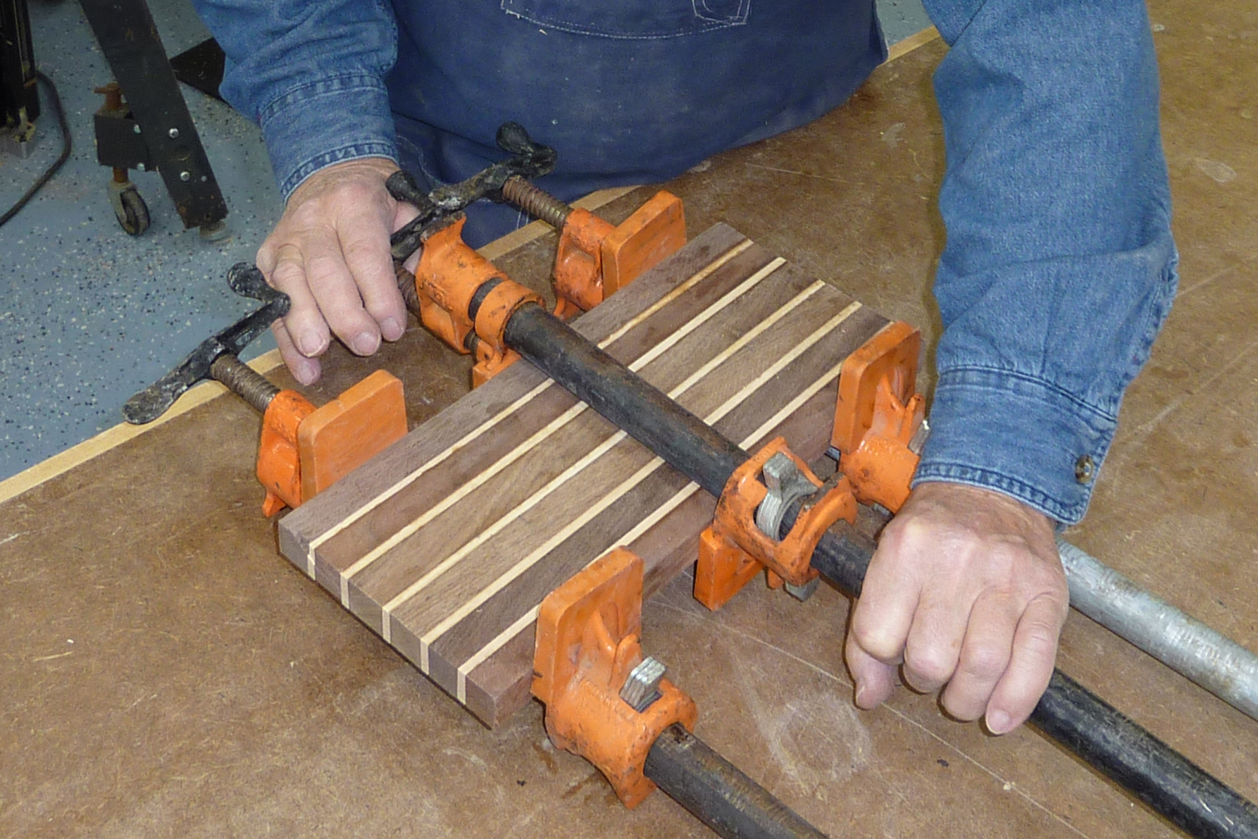 clamping glued wood together