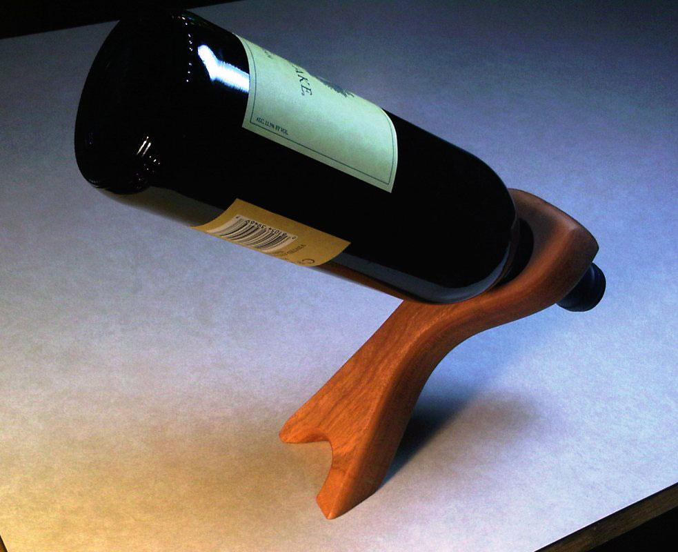 wooden wine bottle holder