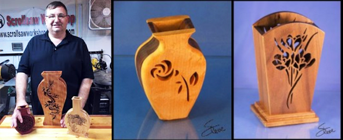 wooden vases