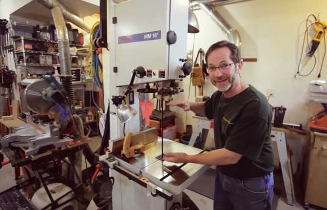 man with a woodworking machine