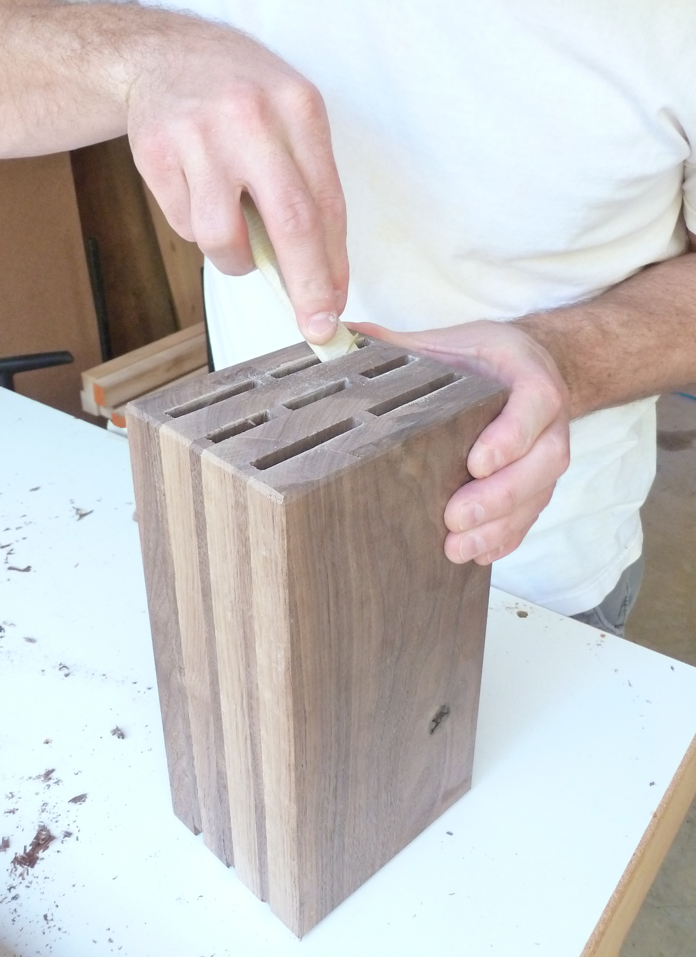 Walnut Knife Block WoodWorkers Guild of America