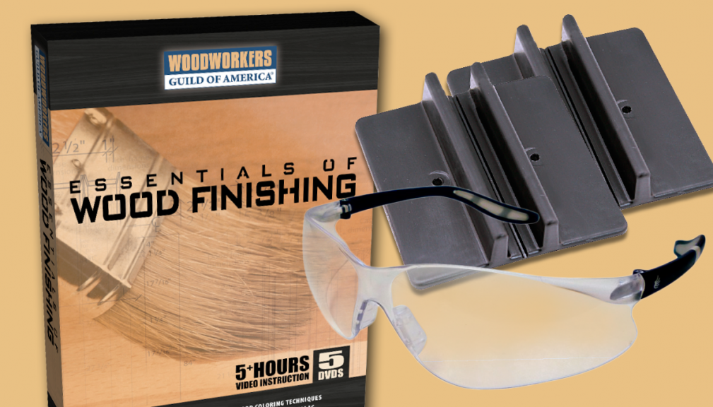 Essentials of Wood Finishing DVD with Glasses and Clamps