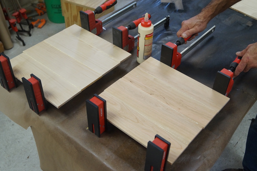 wood clamped together