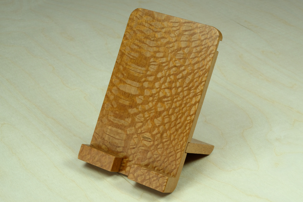 wooden iPad stand