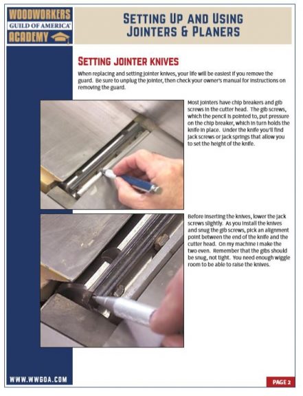 Setting up and using jointers and planters article