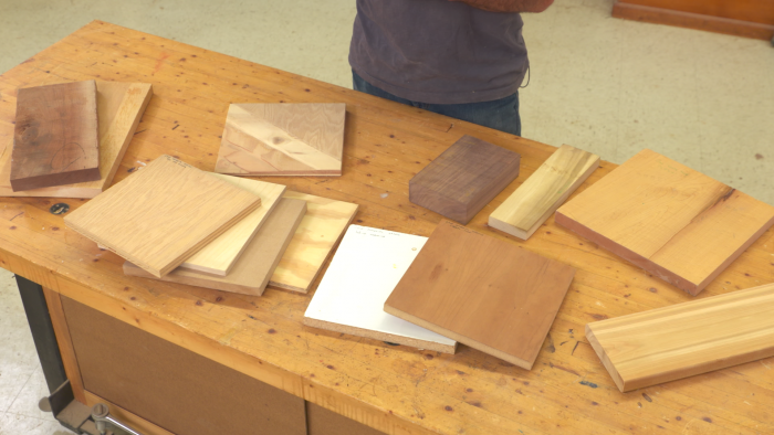Various square pieces of wood