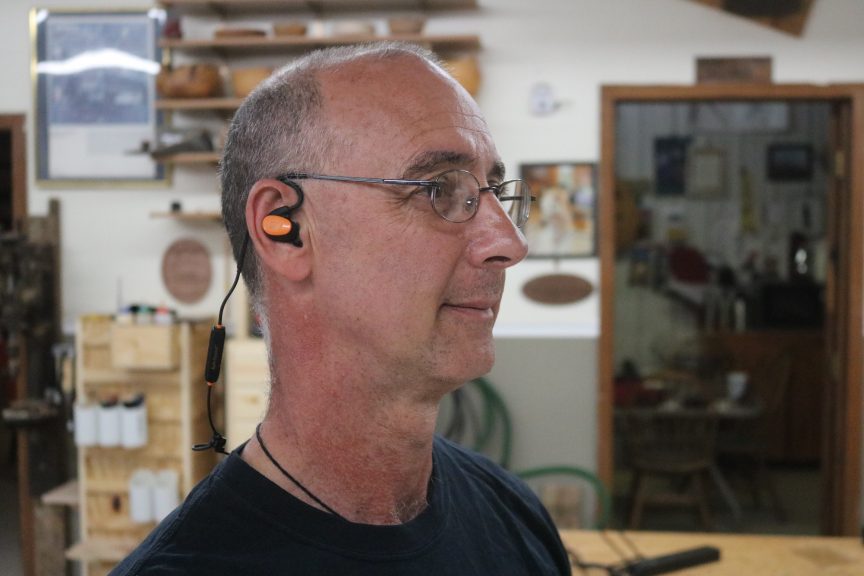 man wearing hearing protection