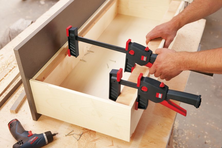 clamps on a drawer