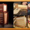 Wooden stacking tool cabinet