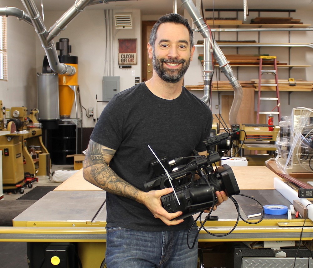 man holding a piece of equipment