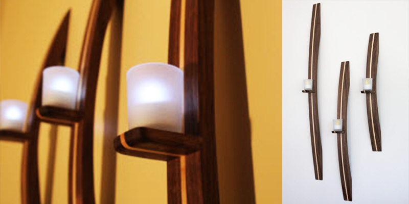 modern candle wall sconce