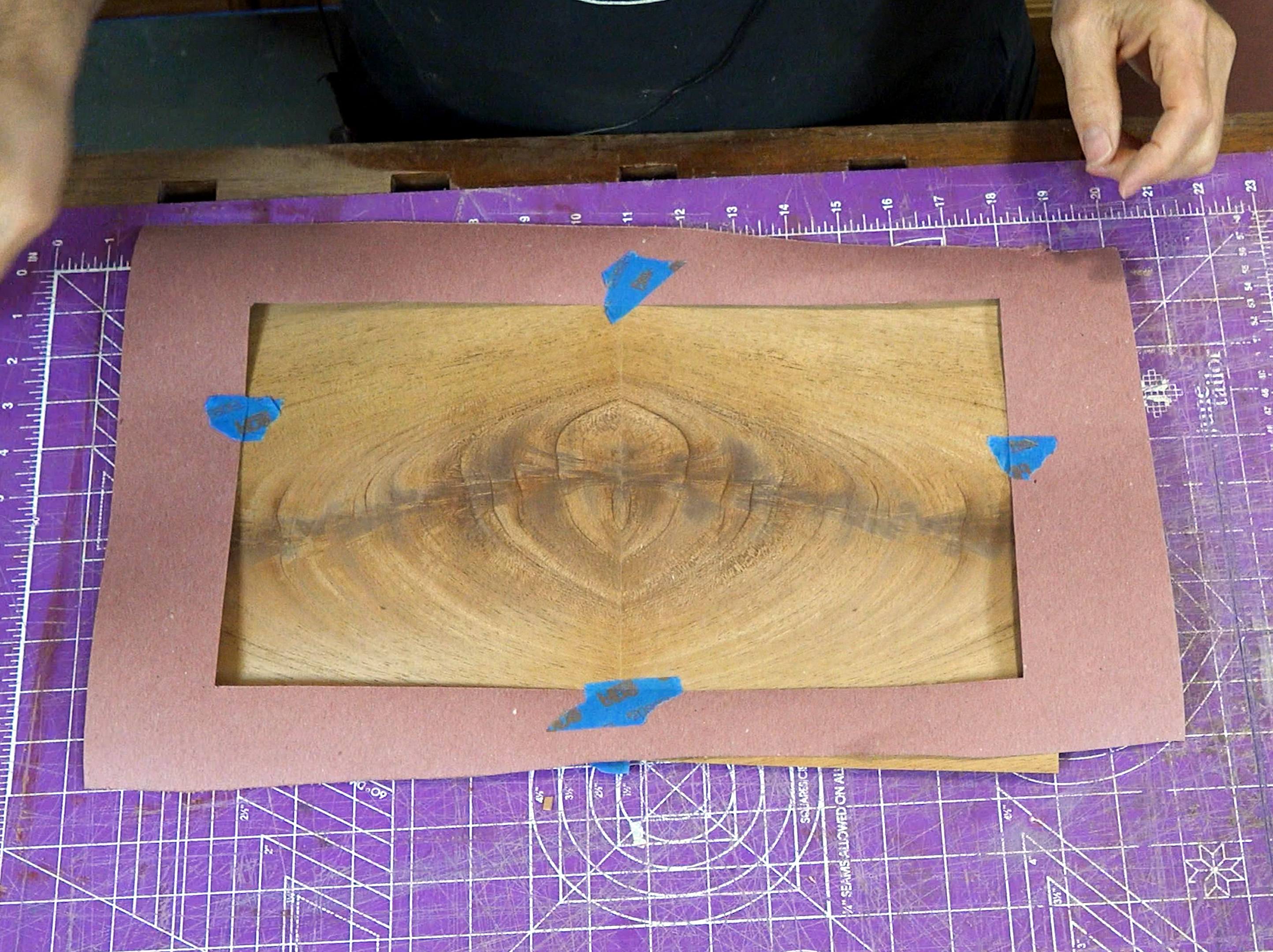 cutting a window around wood