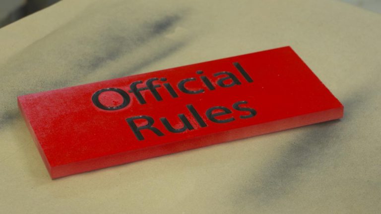 Painted Official Rules Sign