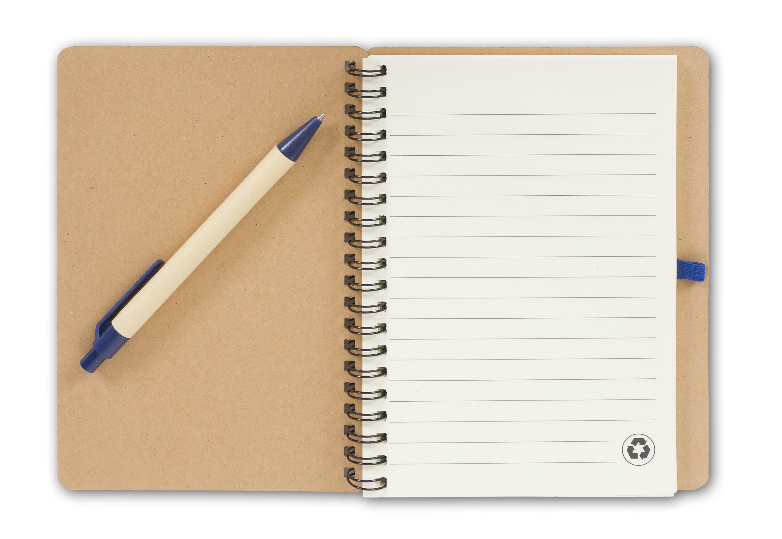 Spiral notebook and a pen