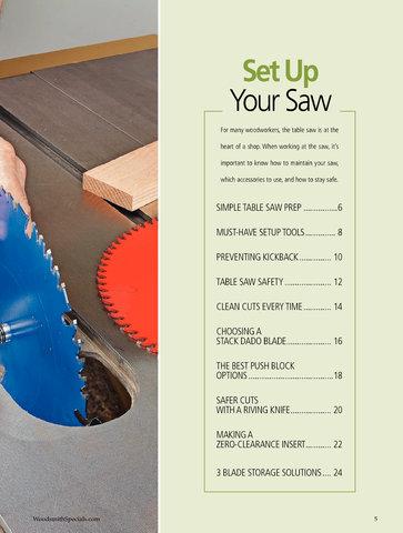 Set up your saw table of contents