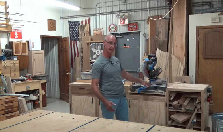 Man in a wood workshop