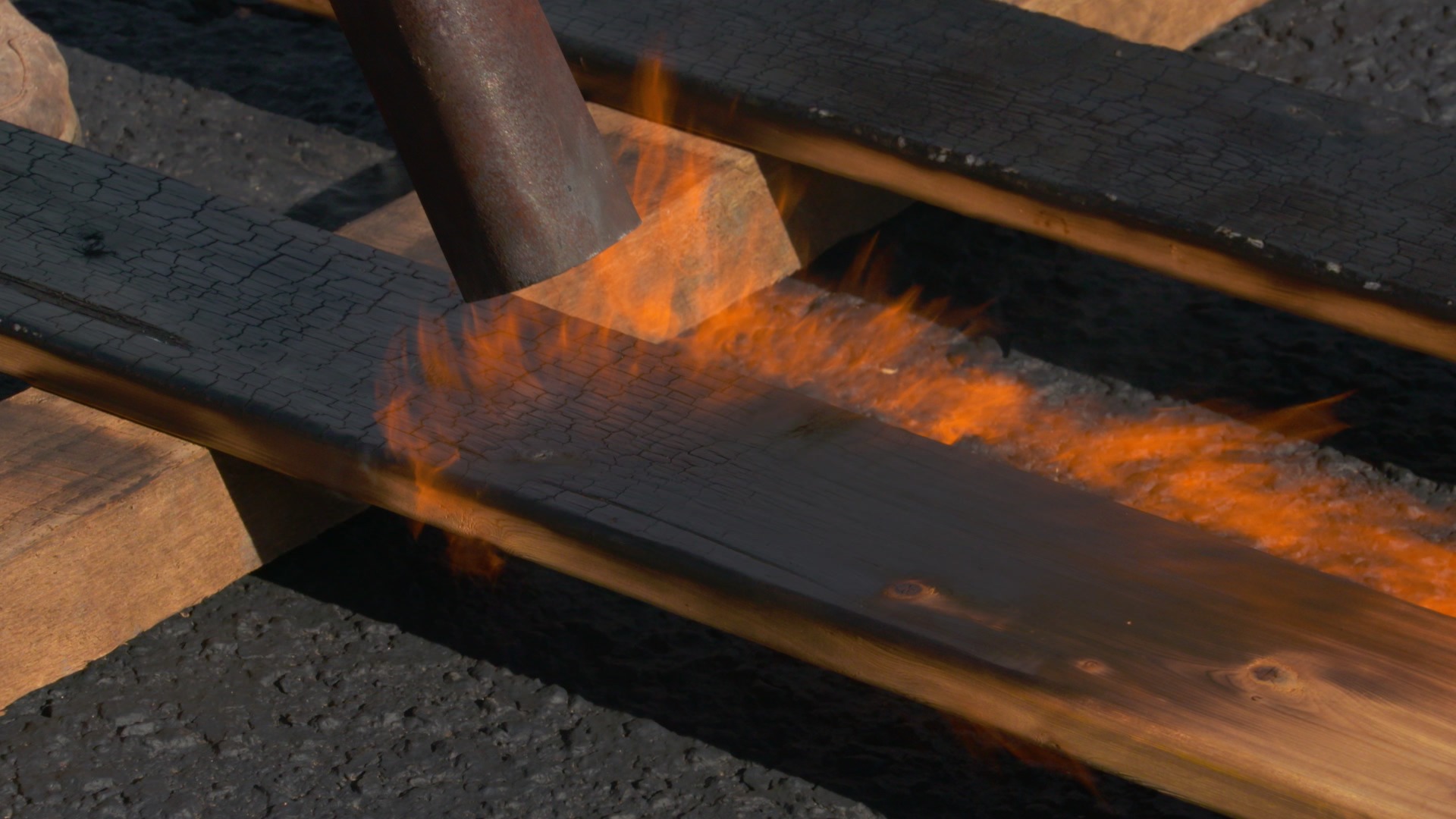 Using fire to preserve wood