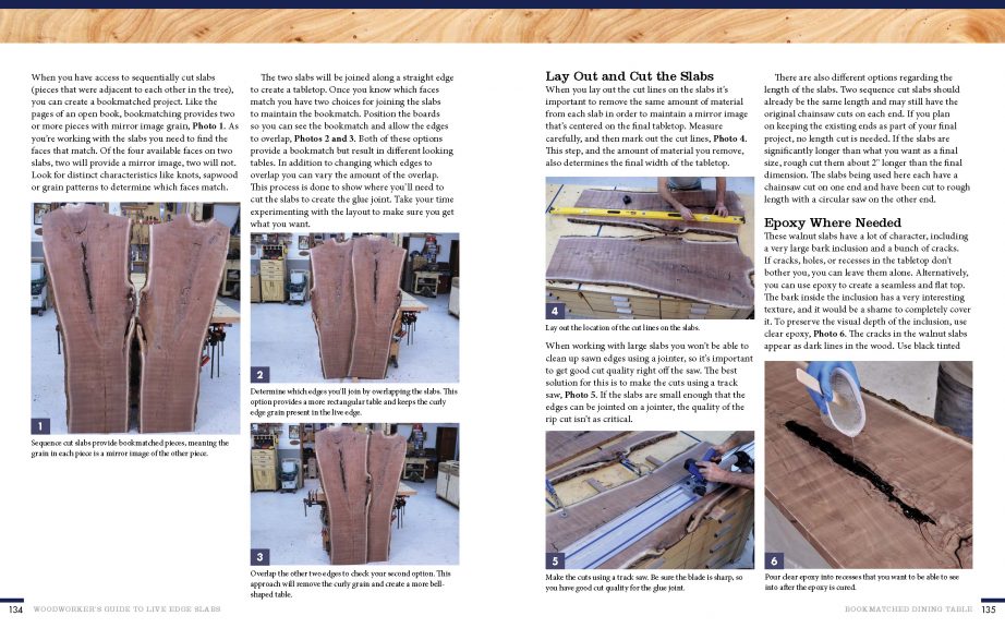 Guide to Live Edge Slabs pages from the book