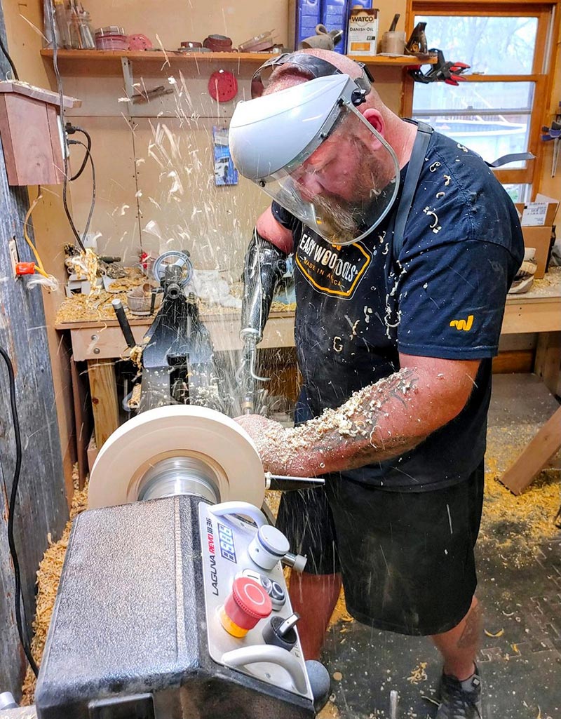 Person doing wood turning