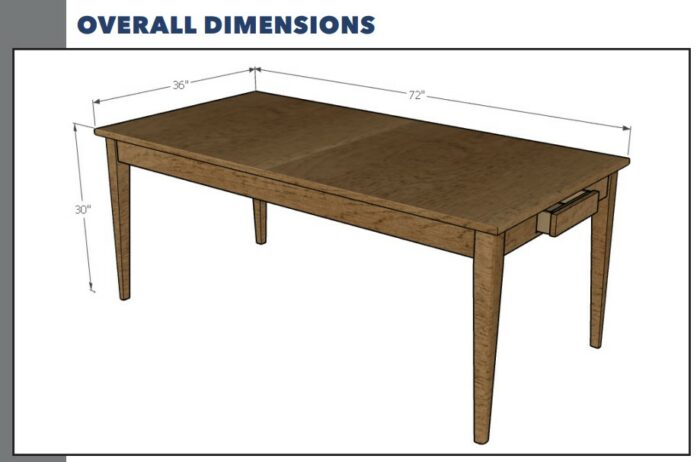 36 wide 72 long kitchen table