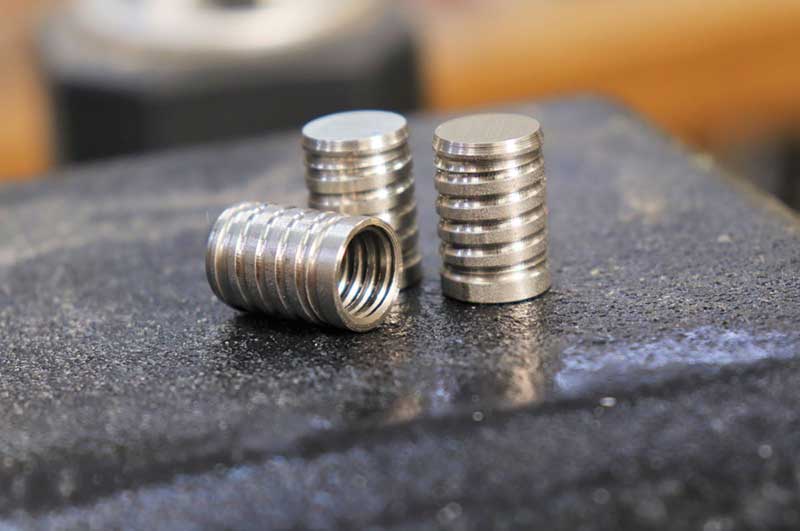 five threaded inserts