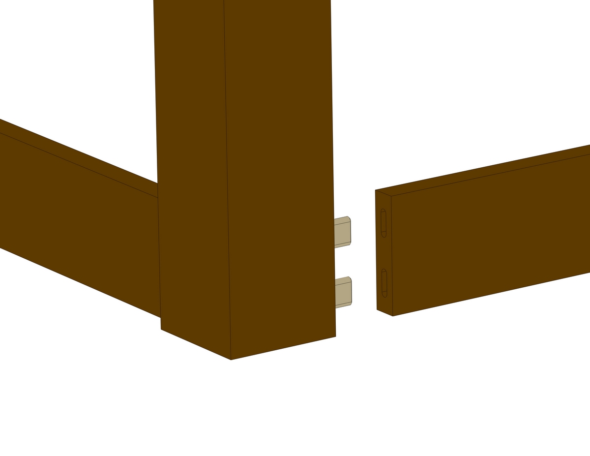 digital illustration of a floating mortise and tenon