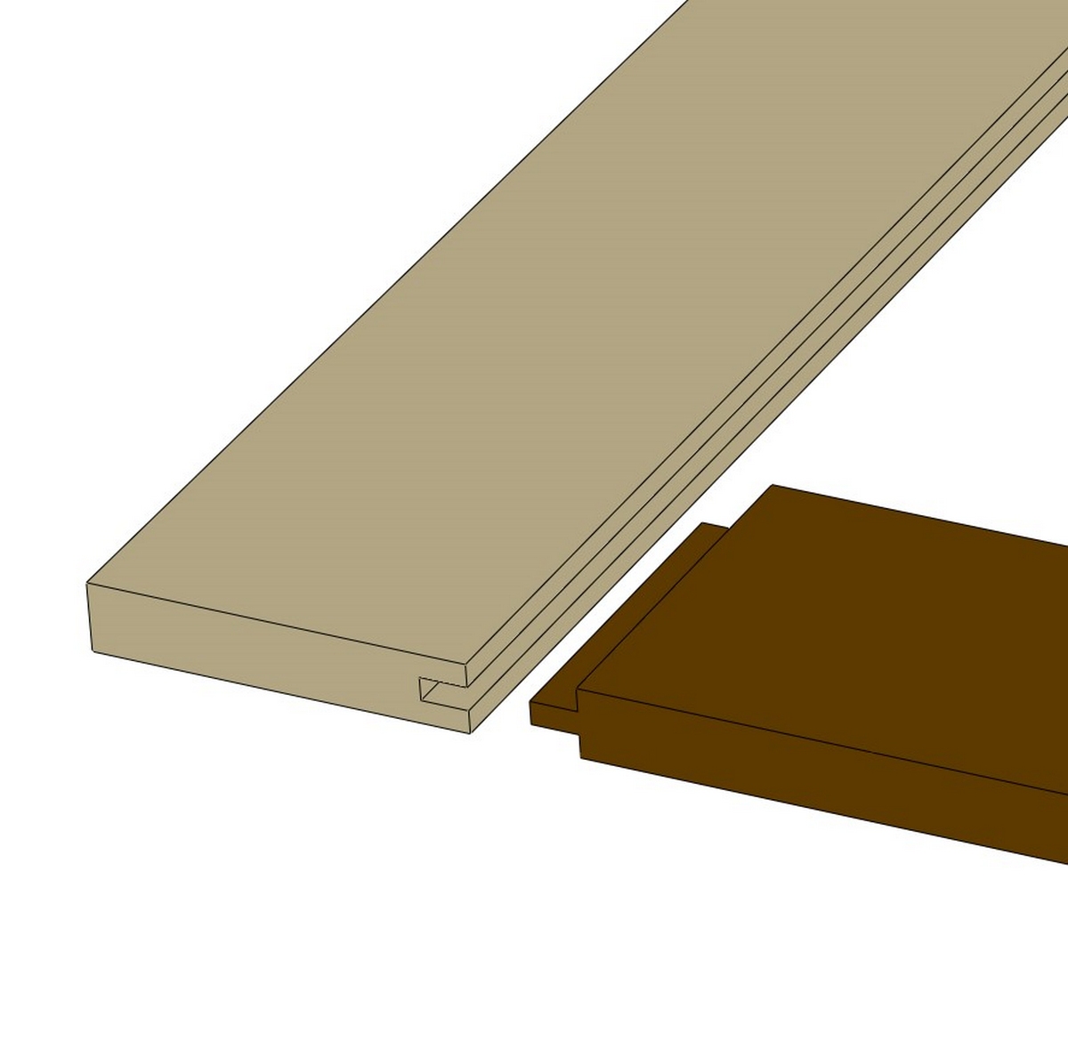 digital illustration of a tongue and groove joints