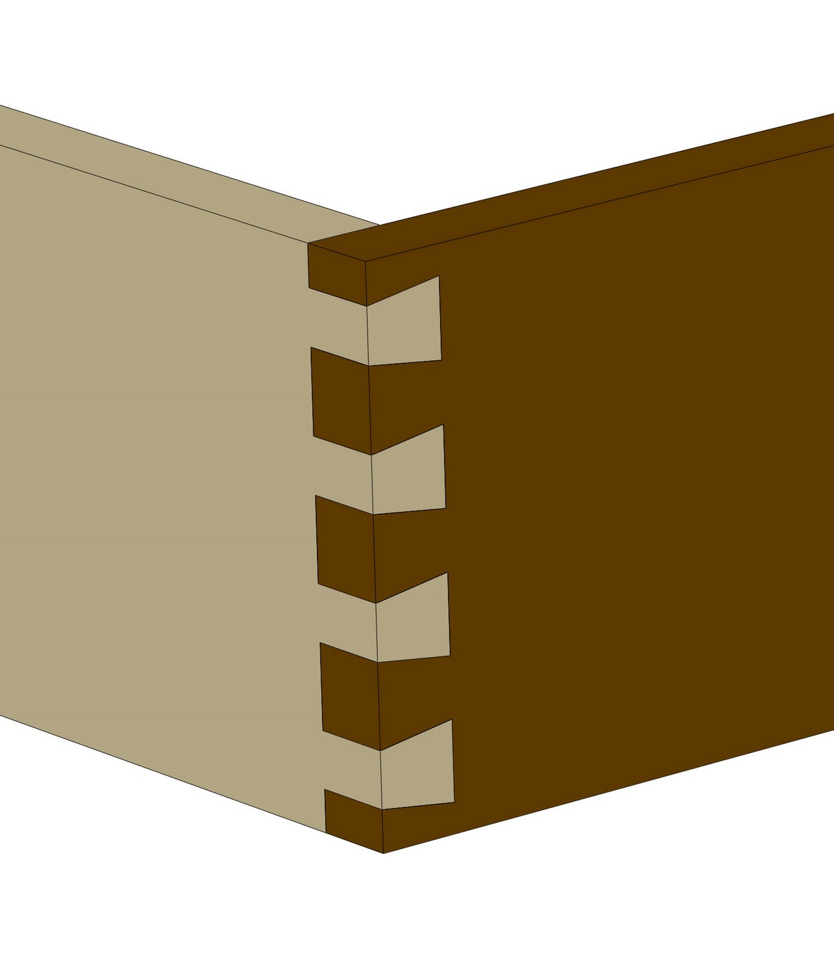 digital illustration of a dovetail joint