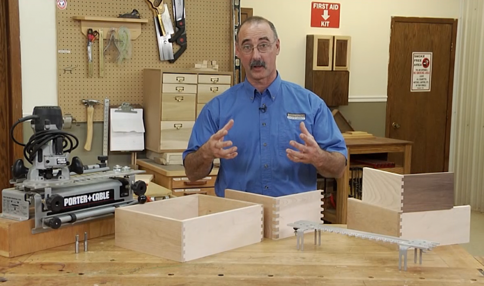 Man with dovetail jigs