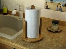 Wooden paper towel holder