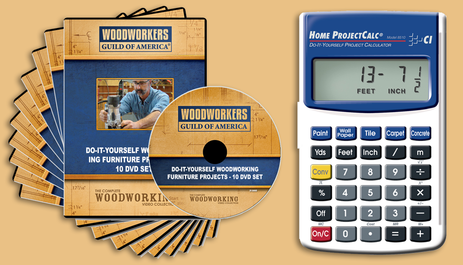 Woodworking Furniture 10-DVD Set + FREE Calculator