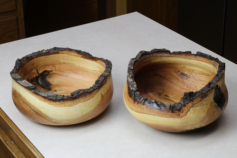 turned wooden bowls