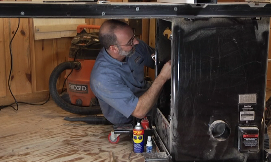 Man working with a machine