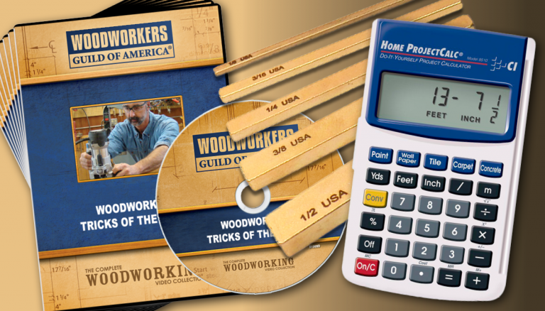 Woodworking Tricks of the Trade 9-DVD Set + FREE Brass Gauges & Calculator
