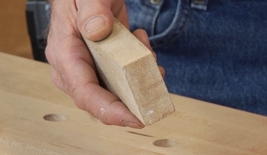 Holding a sanding block