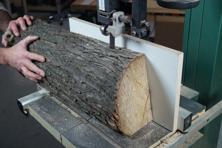 Cutting a log